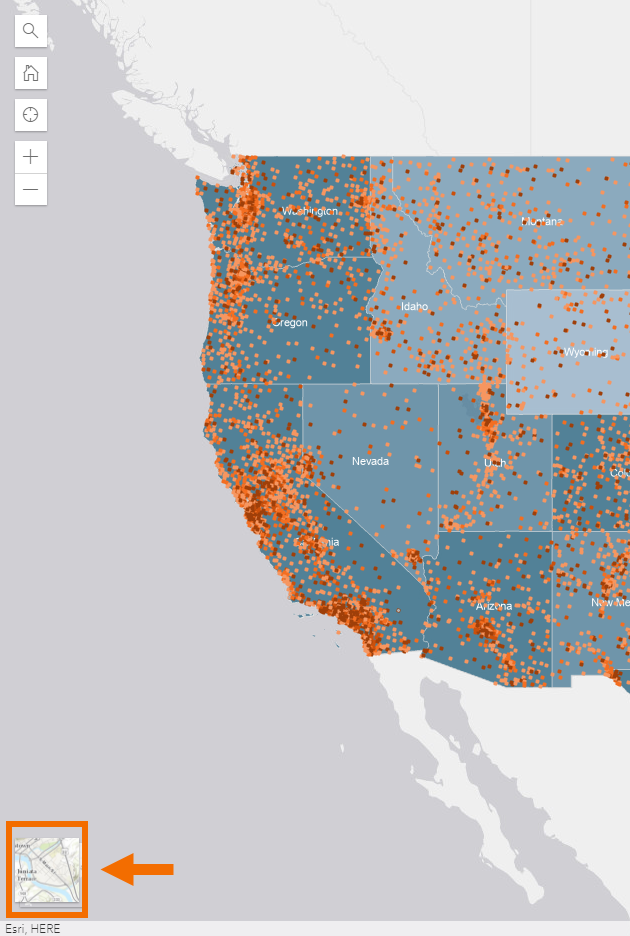 screenshot of toggle option for funding map