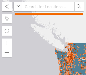 screenshot of funding map search box expanded