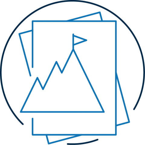 illustration of a mountain with a flag at the top