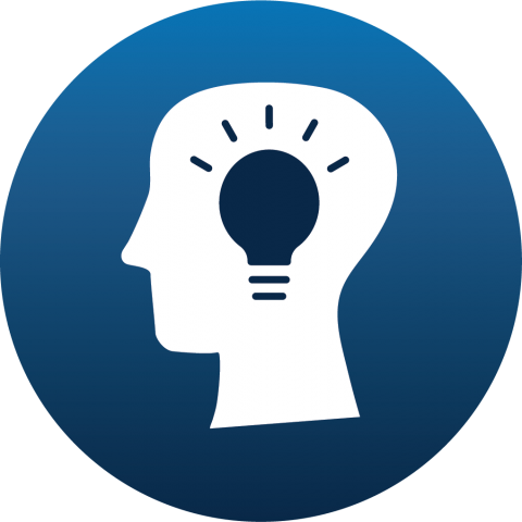 image of a man's profile with a shining lightbulb inside it