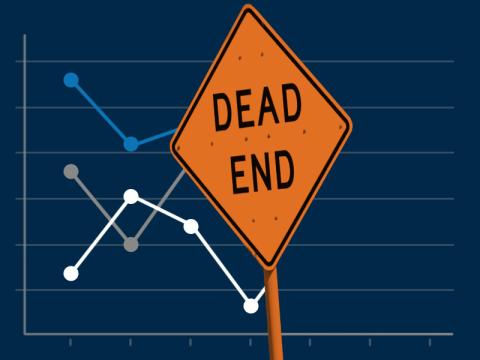 Dead End sign with data plots image