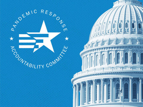 The PRAC Logo is to the left of the Capitol building on a blue background.