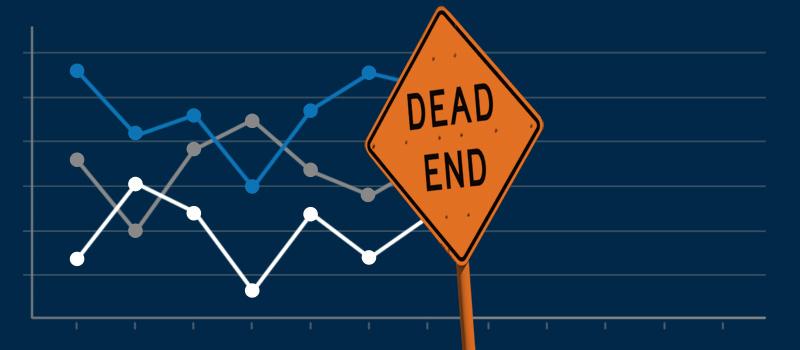 Dead End Sign and image of data plots