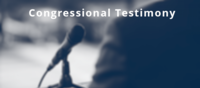 image of a microphone and the words Congressional Testimony