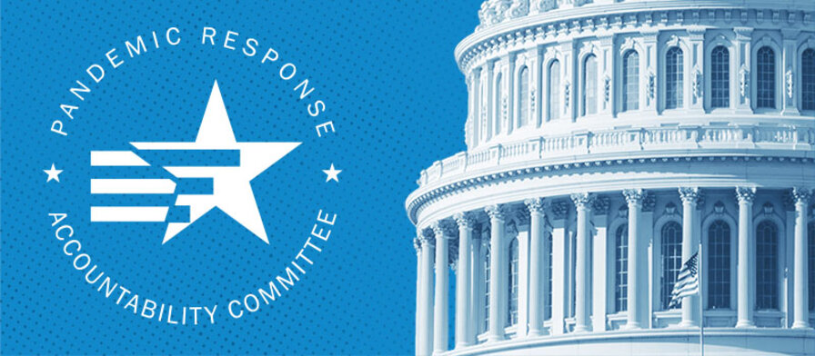 The PRAC Logo is to the left of the Capitol building on a blue background.