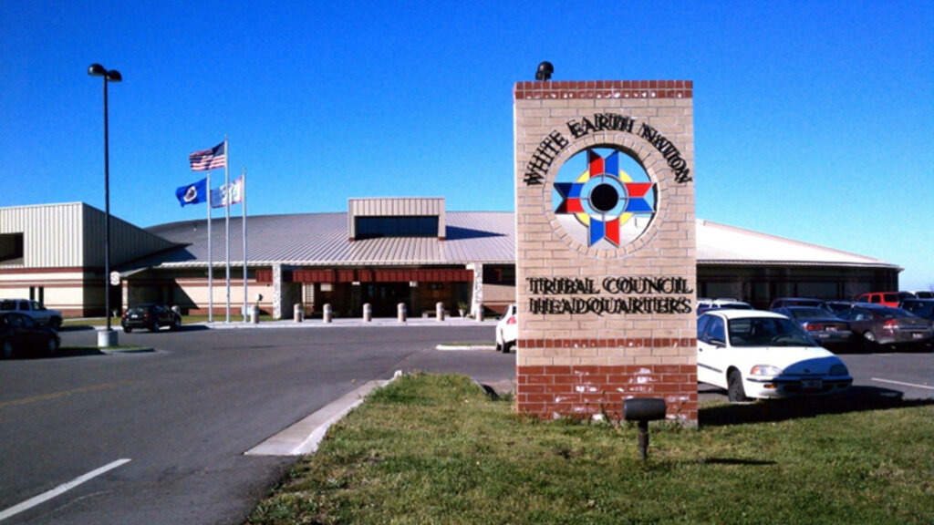 White Earth Nation sign and headquarters building