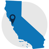 Map of California with a pin at San Jose 