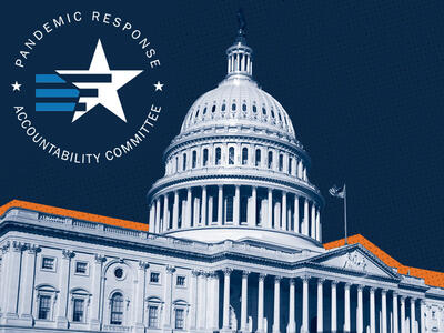 pandemic response accountability committee logo and the U.S. capital building